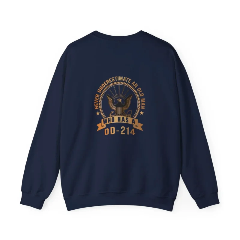 Custom Navy DD-214 Sweatshirt – Never Underestimate an Old Man Personalized Name & Rank