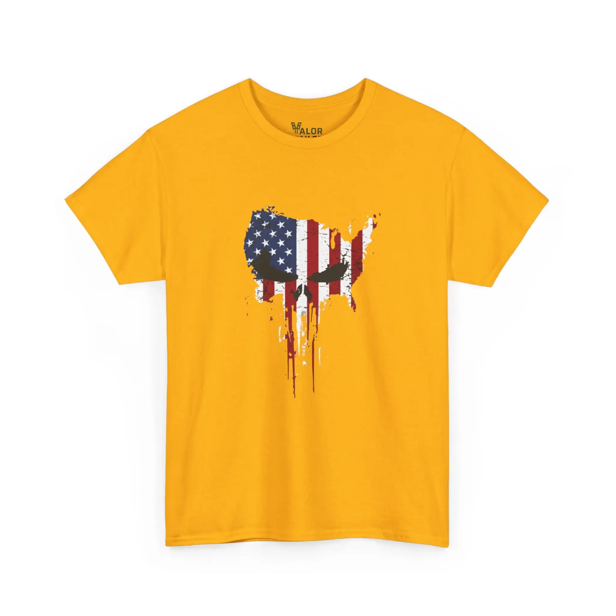 American Flag Punisher Skull USA Map Patriotic T-Shirt