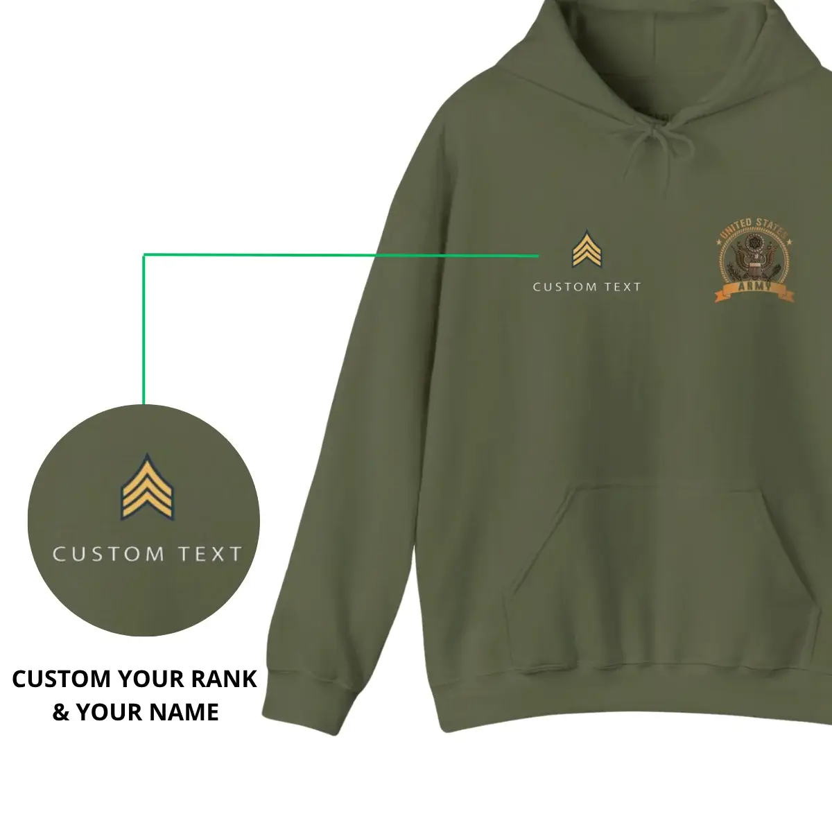 Custom Army DD-214 Hoodie – Never Underestimate an Old Man Personalized Name & Rank
