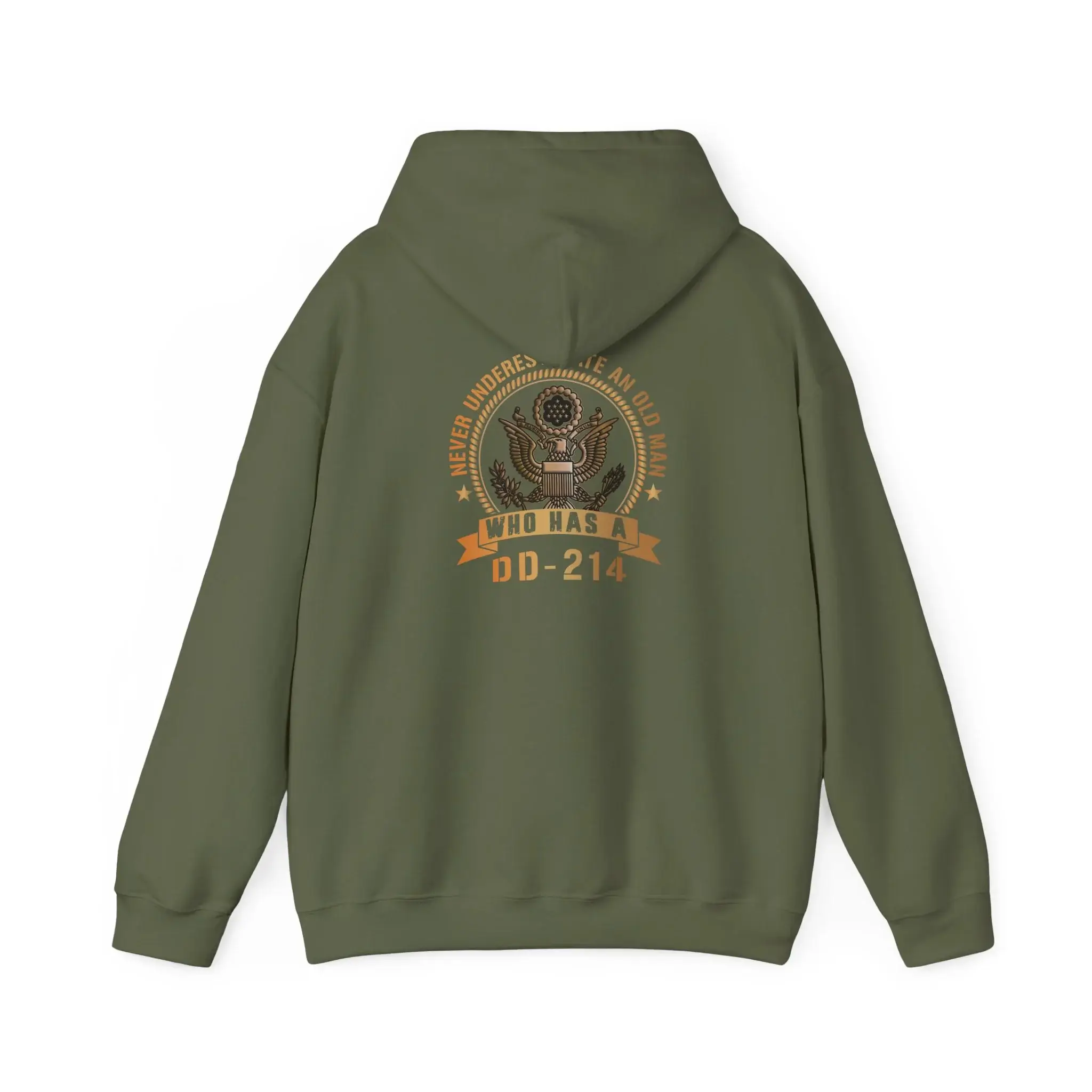 Custom Army DD-214 Hoodie – Never Underestimate an Old Man Personalized Name & Rank