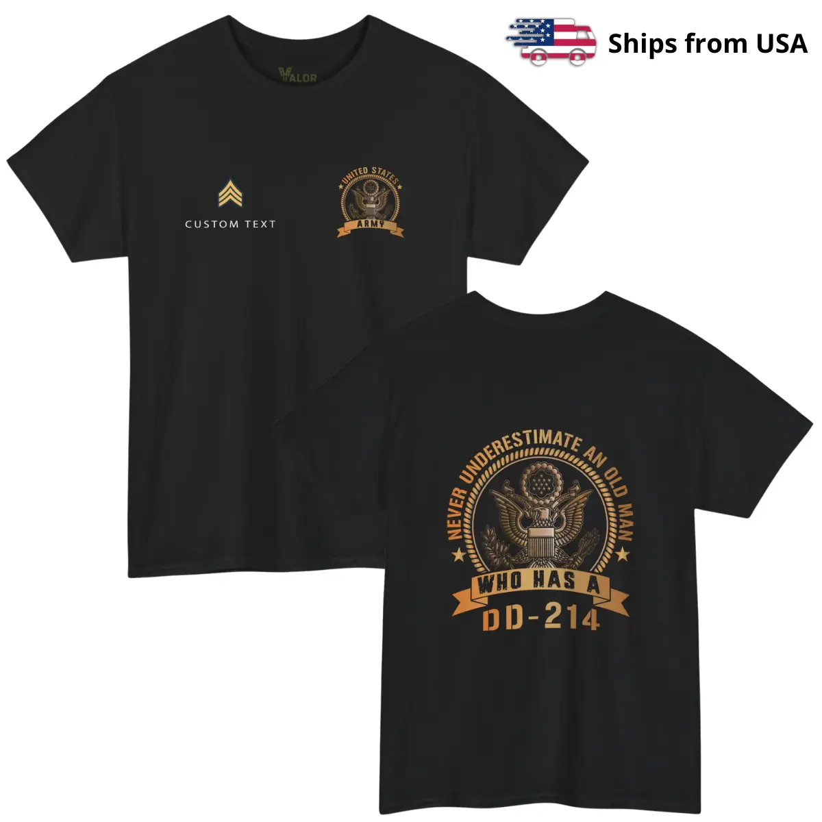 Custom Army DD-214 T-shirt – Never Underestimate an Old Man