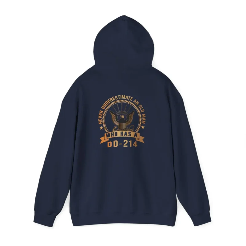 Custom Navy DD-214 Hoodie – Never Underestimate an Old Man