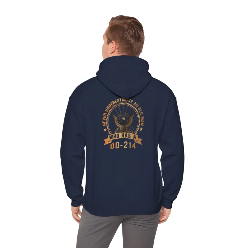 Custom Navy DD-214 Hoodie – Never Underestimate an Old Man