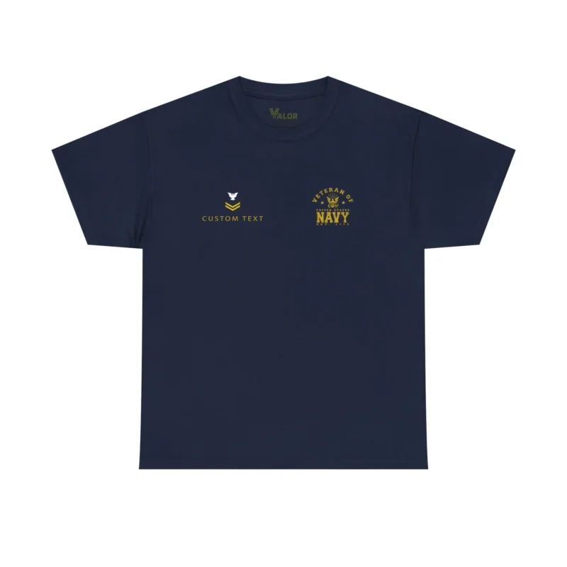 Custom Navy Veteran Shirt – “The Sea Is Ours” Personalized Name & Rank Proud US Navy Apparel