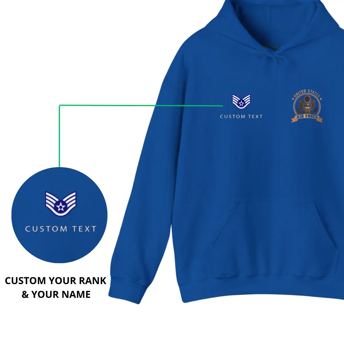 Custom USAF DD-214 Hoodie – Never Underestimate an Old Man