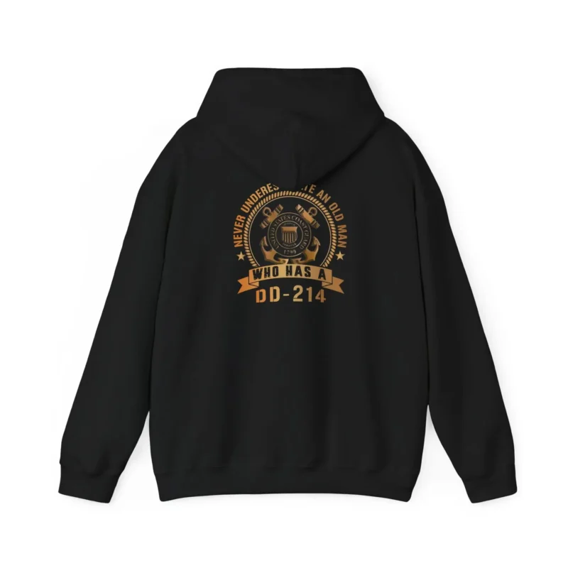 Custom USCG DD-214 Hoodie – Never Underestimate an Old Man