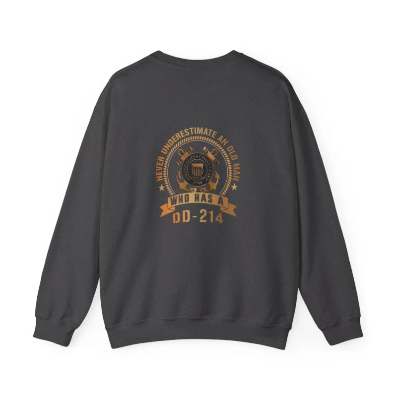 Custom USCG DD-214 Sweatshirt – Never Underestimate an Old Man