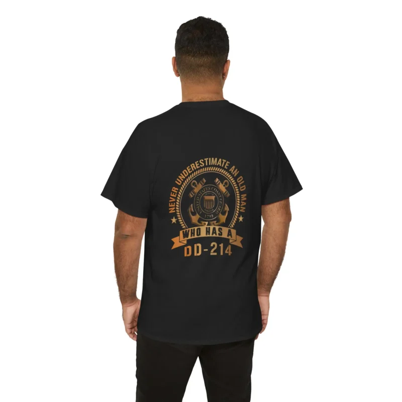 Custom USCG DD-214 T-shirt – Never Underestimate an Old Man