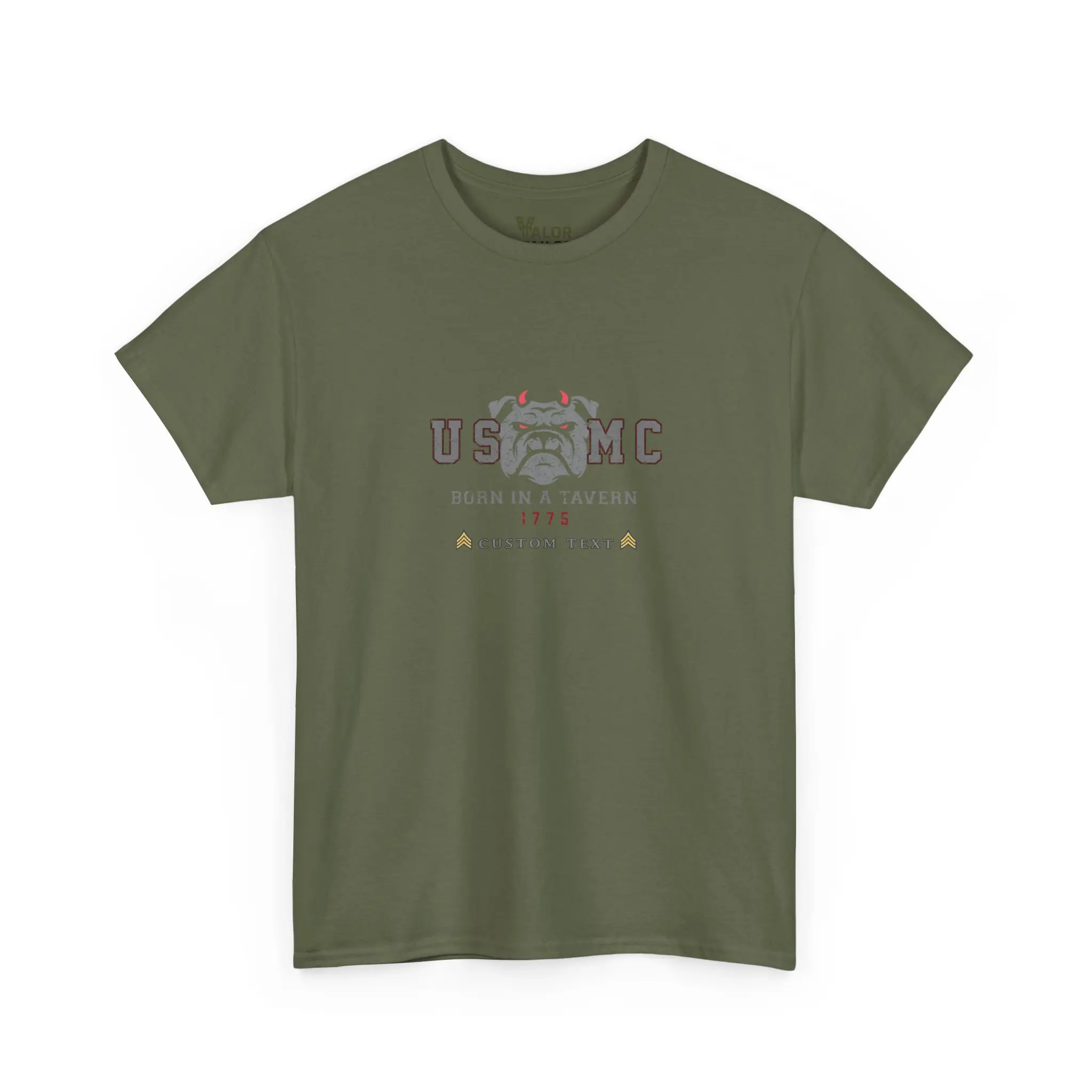 Custom USMC Born in a Tavern Bulldog Shirt – 1775 Marine Heritage #000043