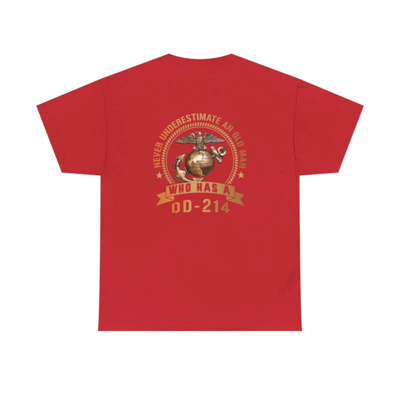Custom USMC DD-214 T-tshirt – Never Underestimate an Old Man