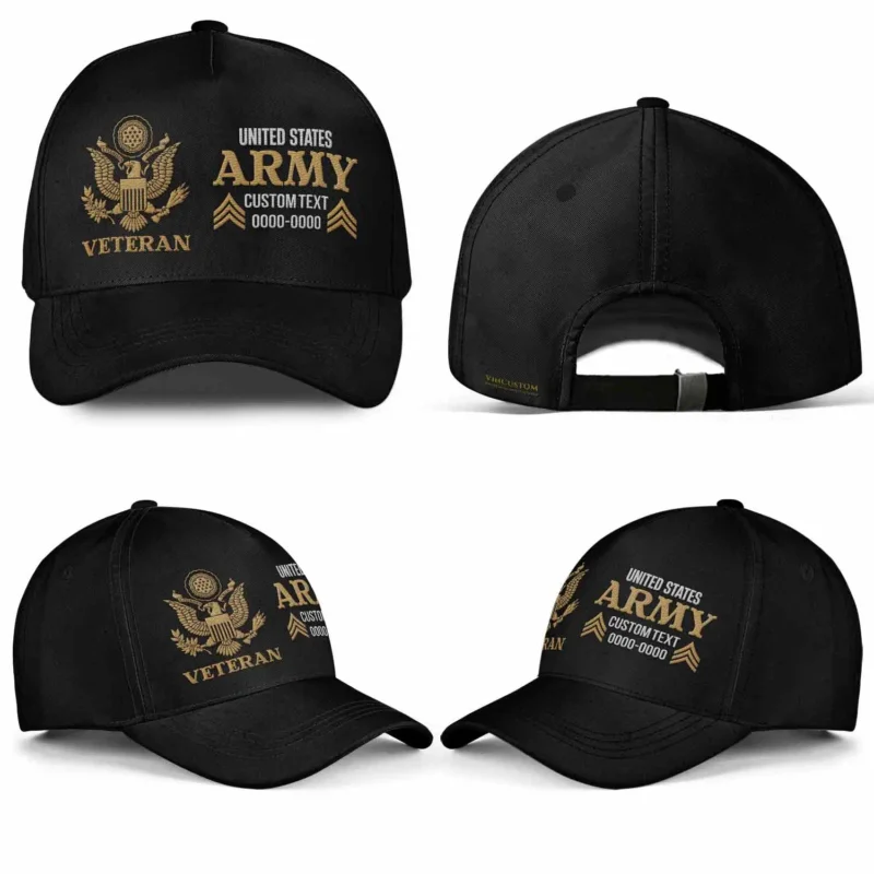 Customized U.S Veteran Embroidered Hat – Personal Rank, Branch & Service Years #000080
