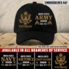 Customized U.S Veteran Embroidered Hat – Personal Rank, Branch & Service Years #000080