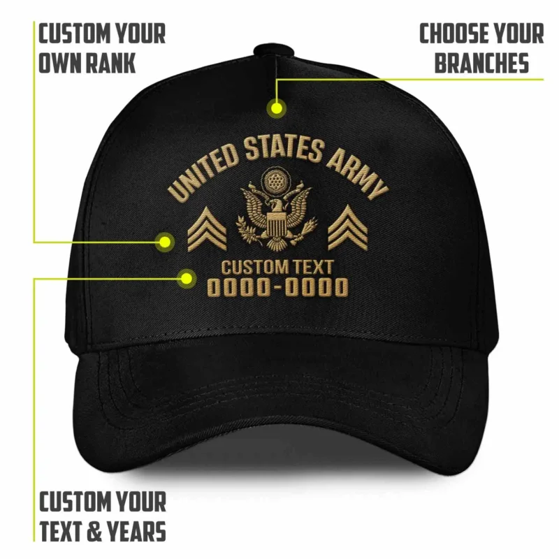 Alternative view of Customized U.S. Army Veteran Embroidered Hat #000075