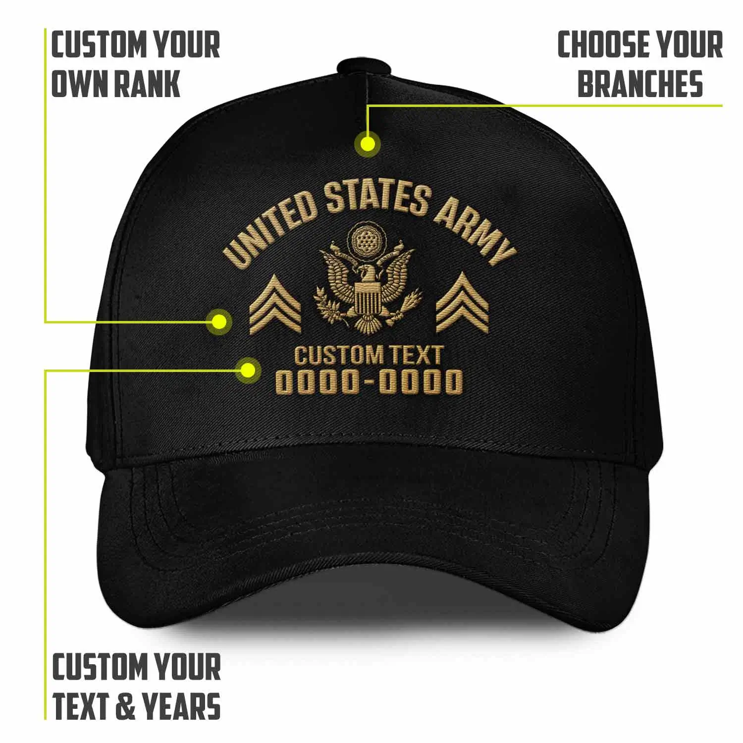 Customized U.S. Veteran Embroidered Hat #000074