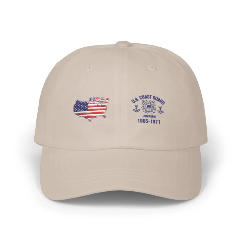 Customized U.S. Coast Guard Veteran Hat – Personalize Rank, Name & Service Years #000065