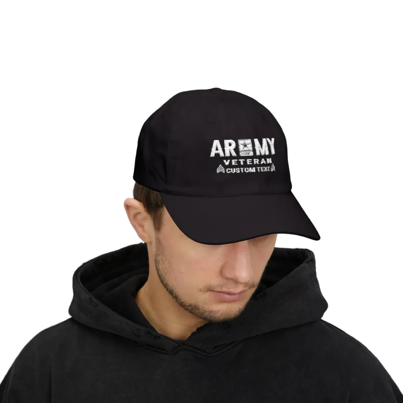 Customized U.S. Army Veteran Camo Embroidered Hat – Personal Rank, Name & Service Years #000071