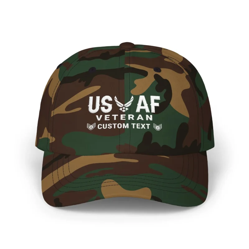 Customized USAF Veteran Embroidered Hat – Personal Rank, Name & Service Years #000073