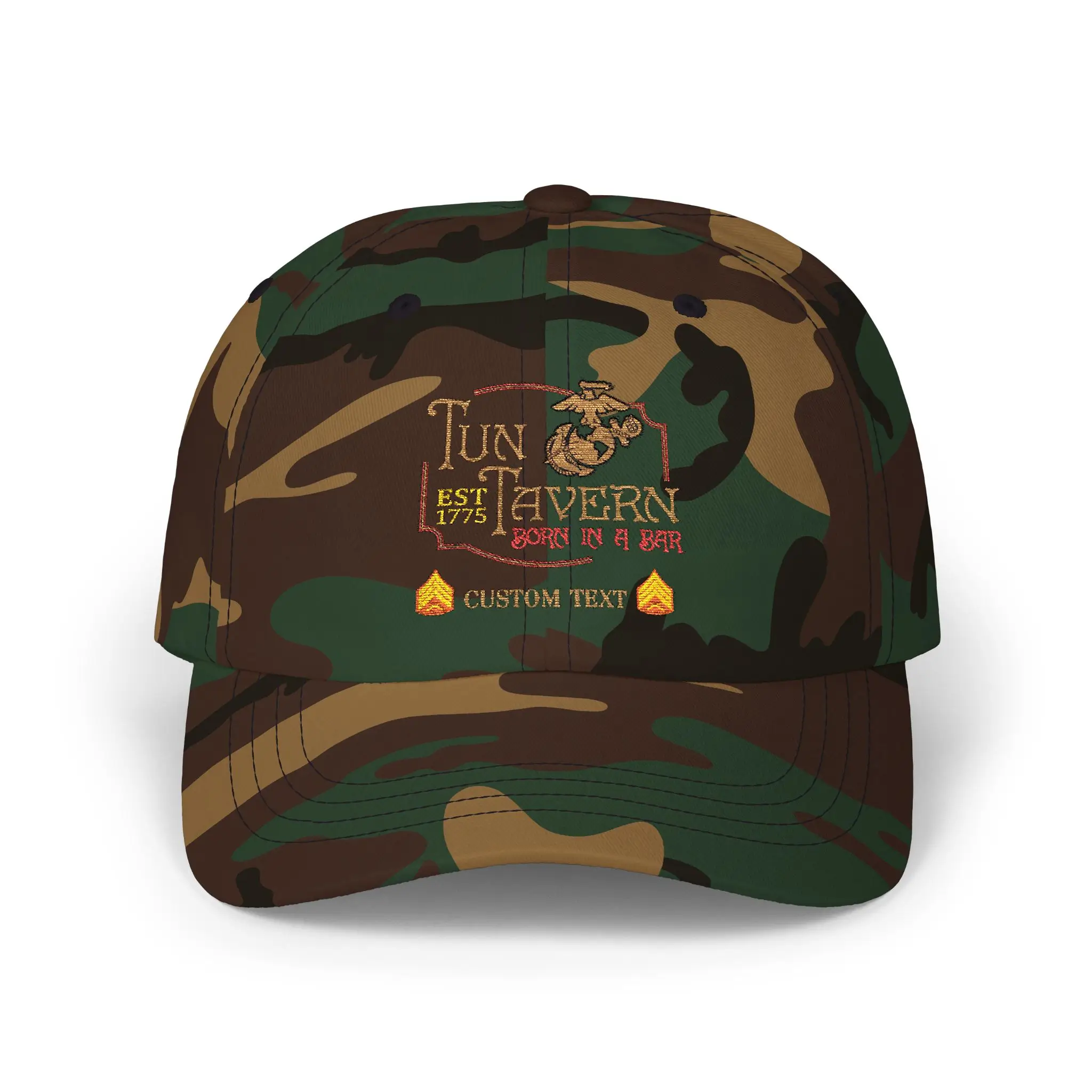 Customized USMC Tun Tavern Born In A Bar Embroidered Hat #000057
