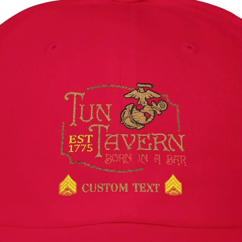 Customized USMC Tun Tavern Born In A Bar Embroidered Hat #000057