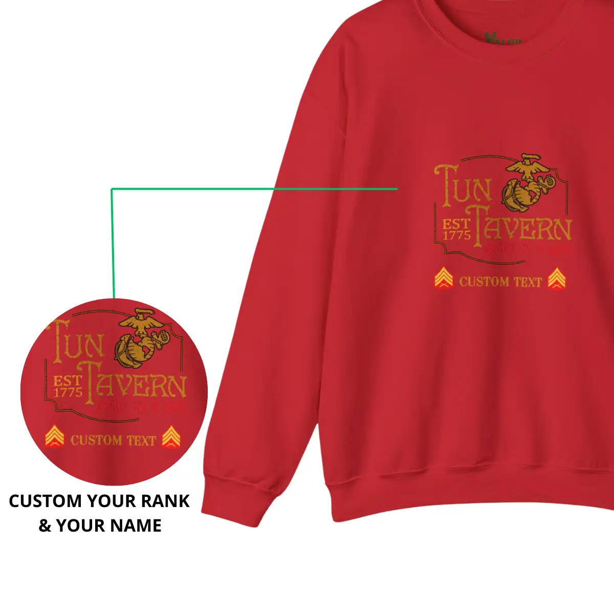 Customized USMC Tun Tavern Born In A Bar Sweatshirt #000057