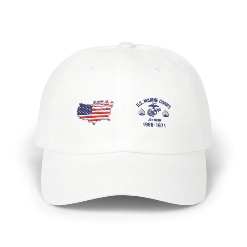 Customized USMC Veteran Hat – Personalize Rank, Name & Service Years #000064