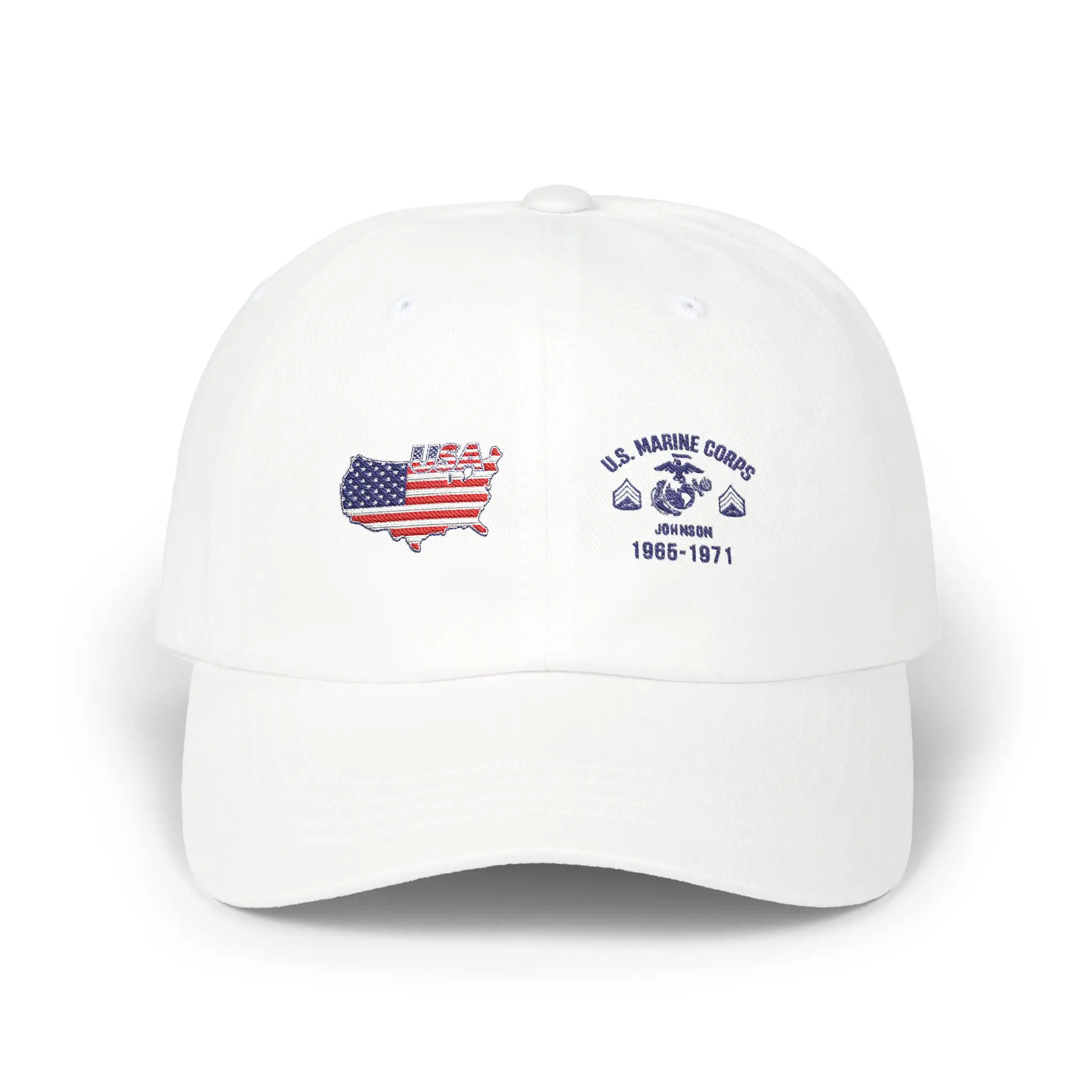Customized USMC Veteran Hat – Personalize Rank, Name & Service Years #000064
