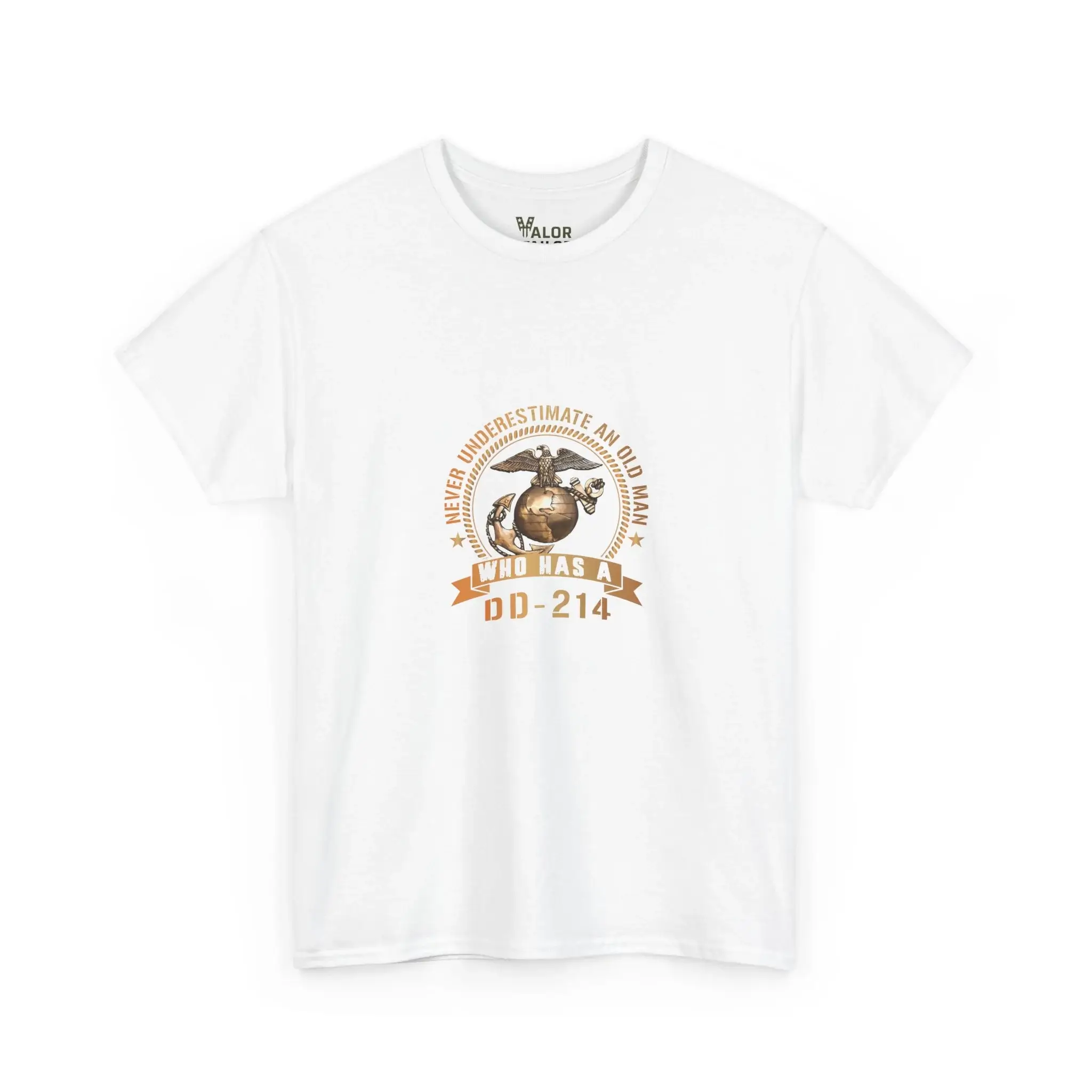 Never Underestimate an Old Man with a DD-214 Shirt – USMC Veteran Pride Tee