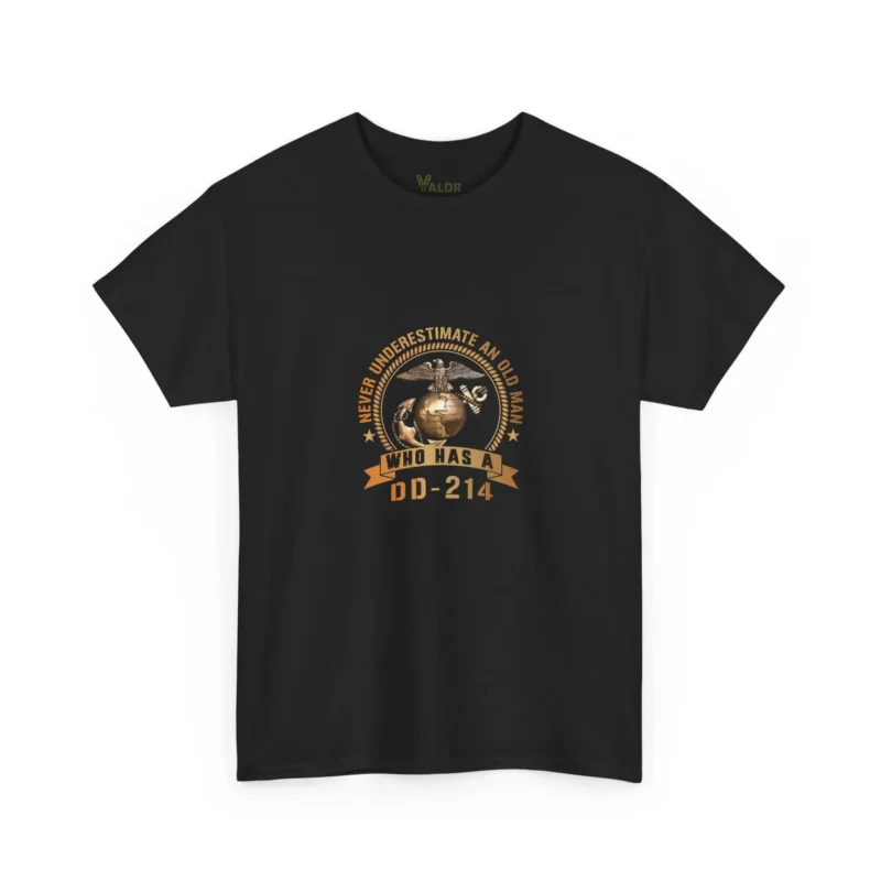 Never Underestimate an Old Man with a DD-214 Shirt – USMC Veteran Pride Tee