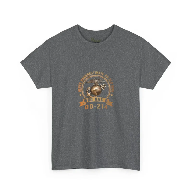 Never Underestimate an Old Man with a DD-214 Shirt – USMC Veteran Pride Tee