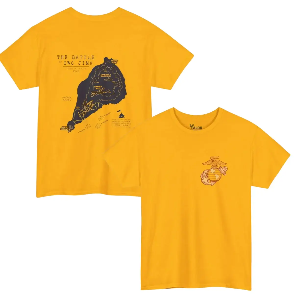 The Battle of Iwo Jima 1945 USMC Heritage Tribute T-Shirt