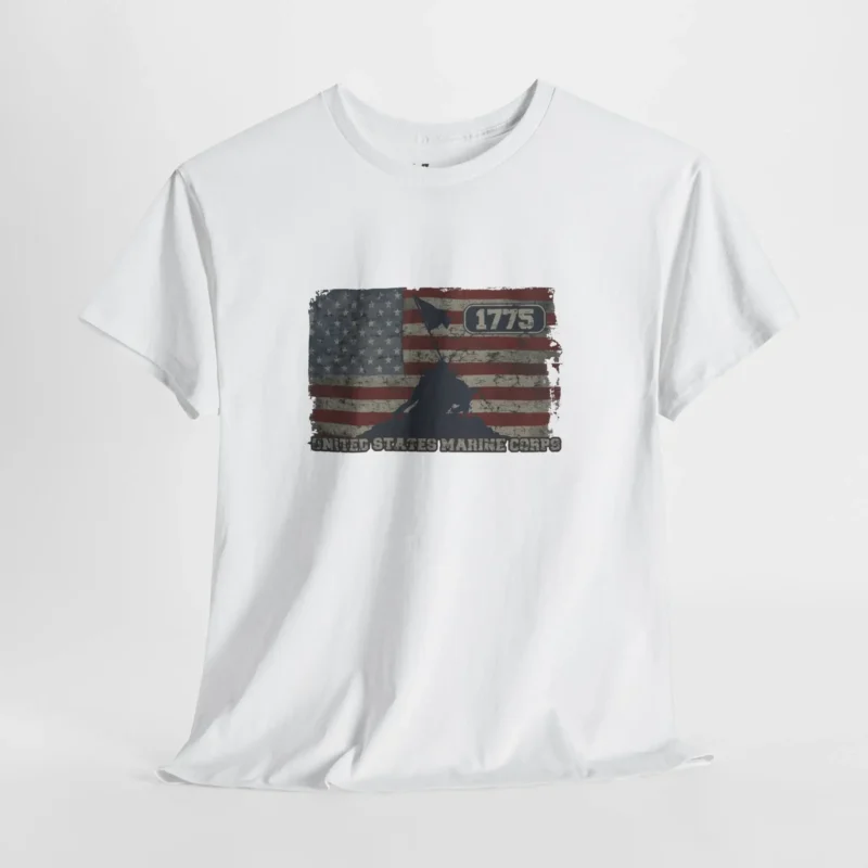 USMC 1775 American Flag Iwo Jima Marine Corps Heritage T-Shirt