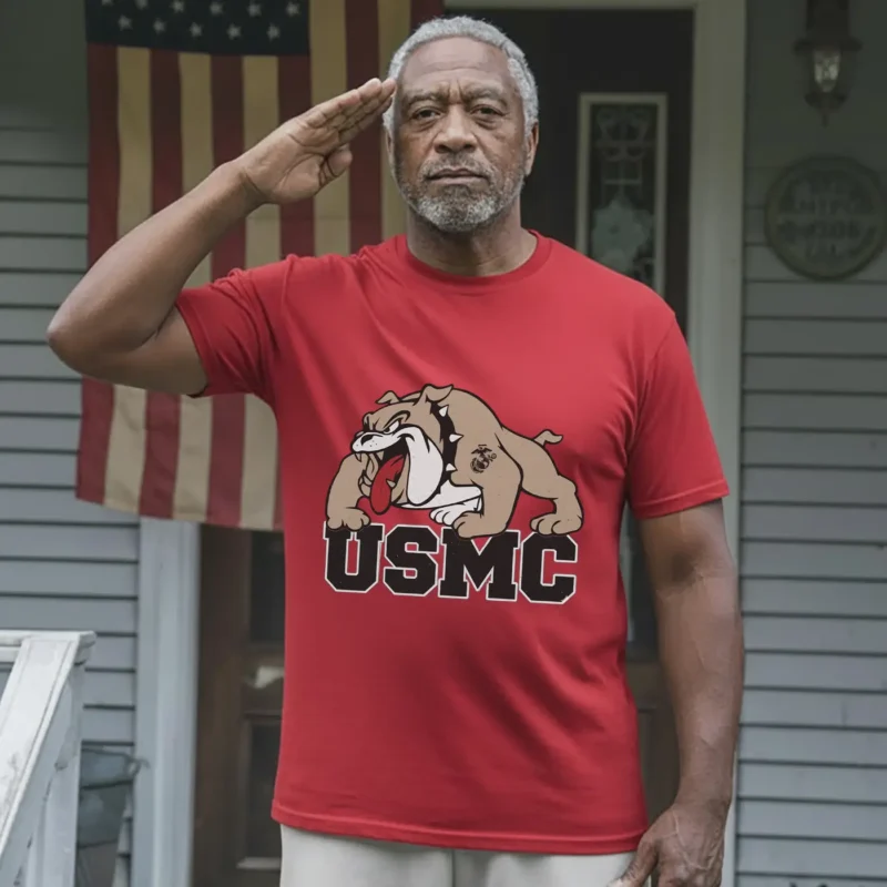USMC Bulldog Mascot “Devil Dog” Marine Corps Pride T-Shirt