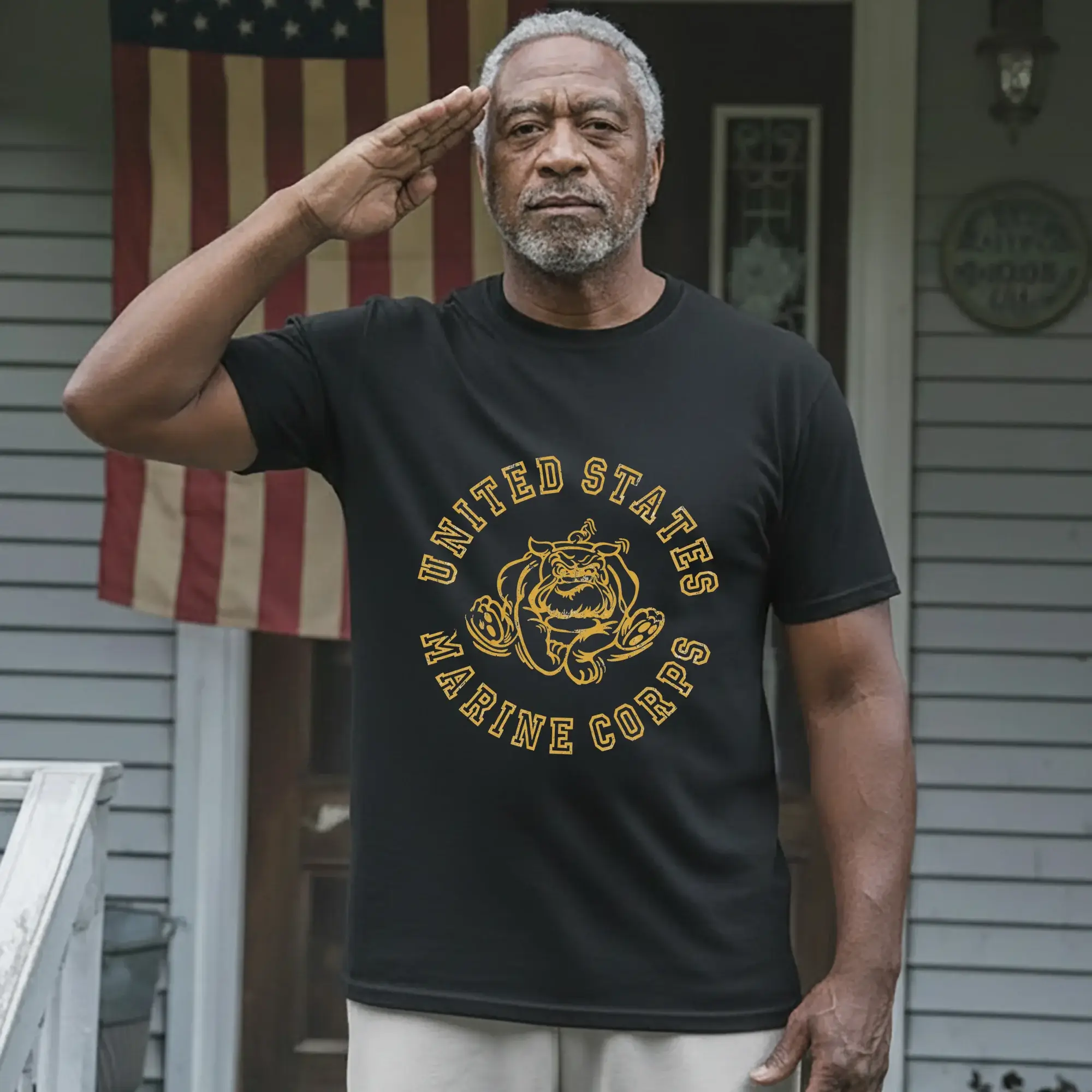 USMC Bulldog Mascot Vintage United States Marine Corps T-Shirt