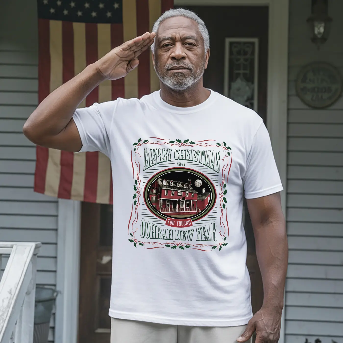 USMC Christmas “Oorah New Year” Tuns Tavern Holiday Shirt