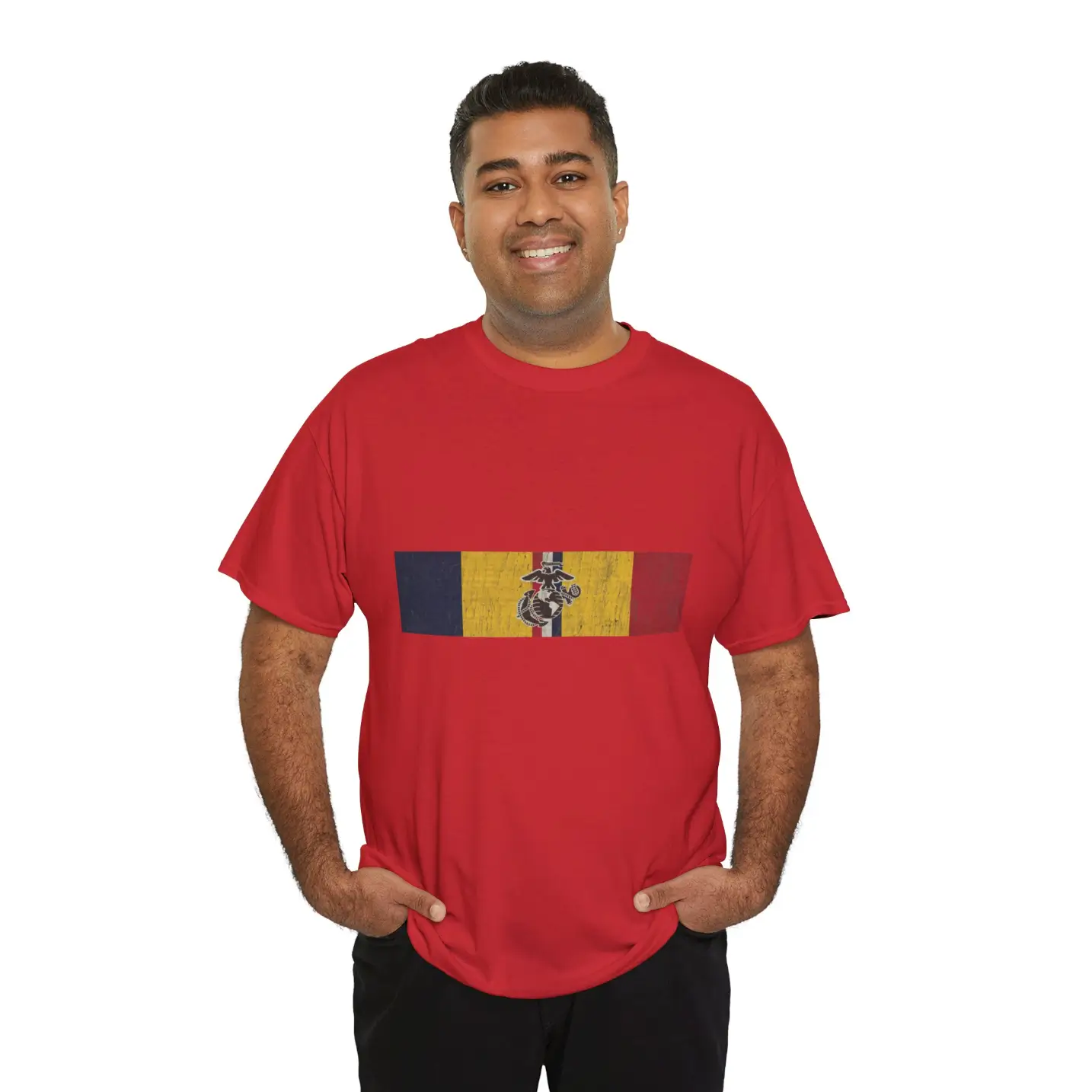 USMC Eagle Globe and Anchor Heritage Flag Tribute T-Shirt (1)