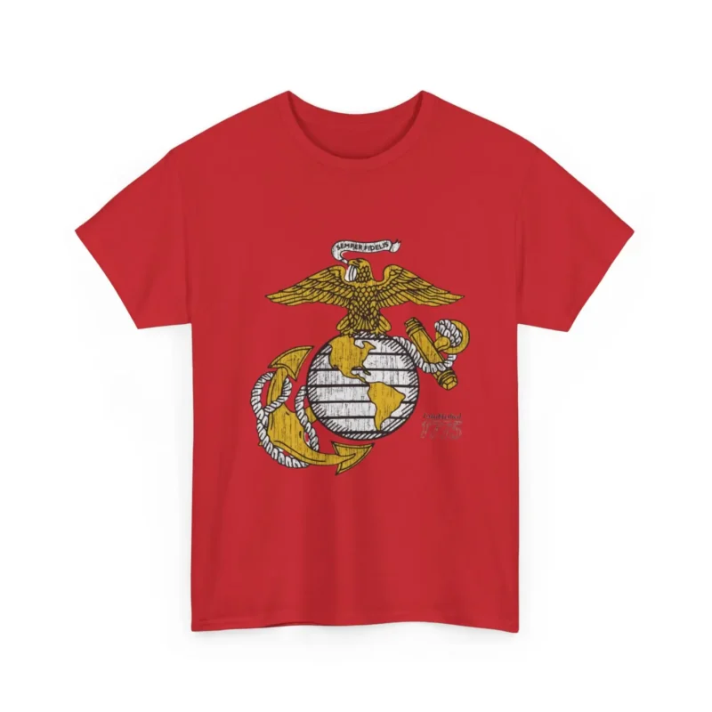 USMC Eagle Globe and Anchor Vintage Distressed Emblem T-Shirt