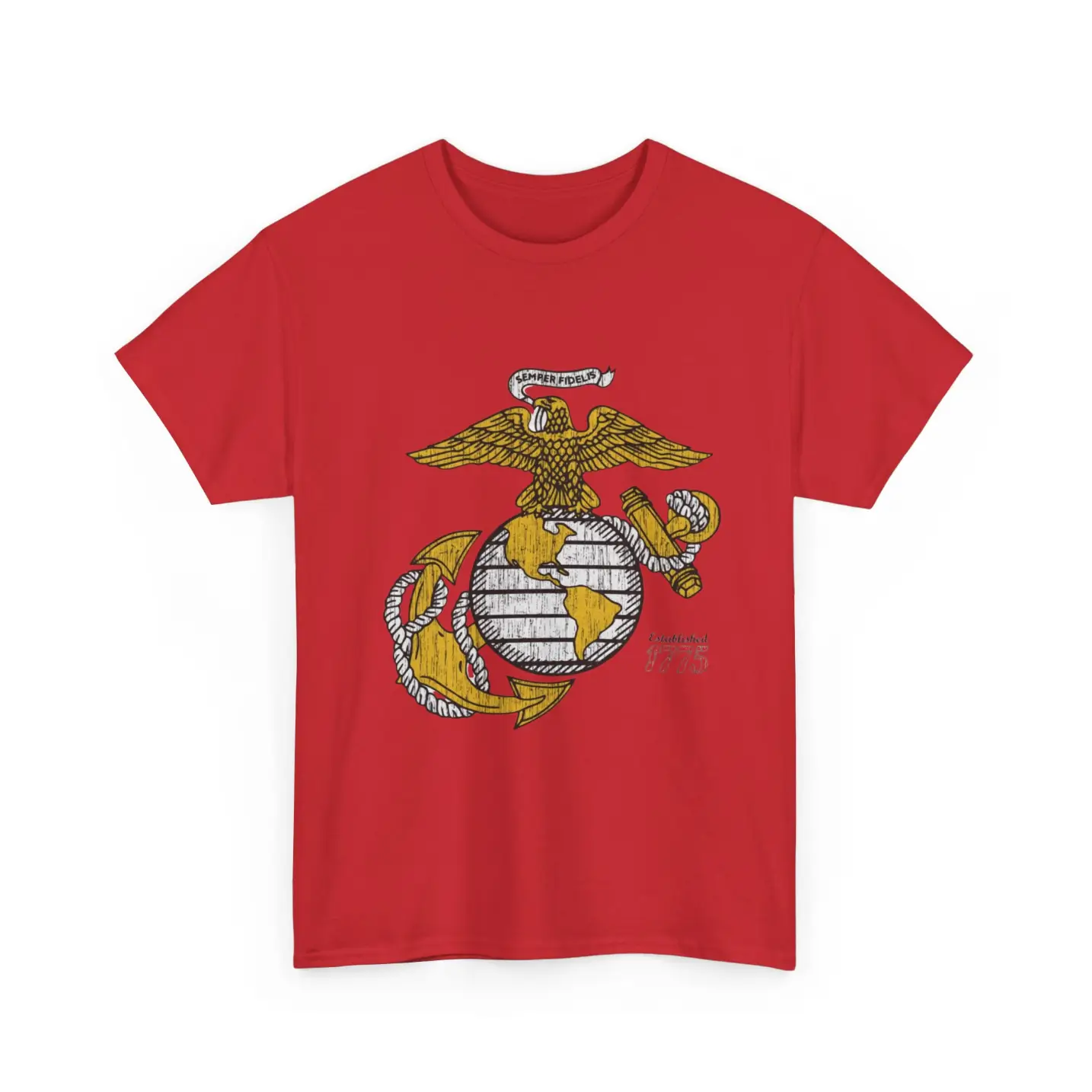 USMC Eagle Globe and Anchor Vintage Distressed Emblem T-Shirt