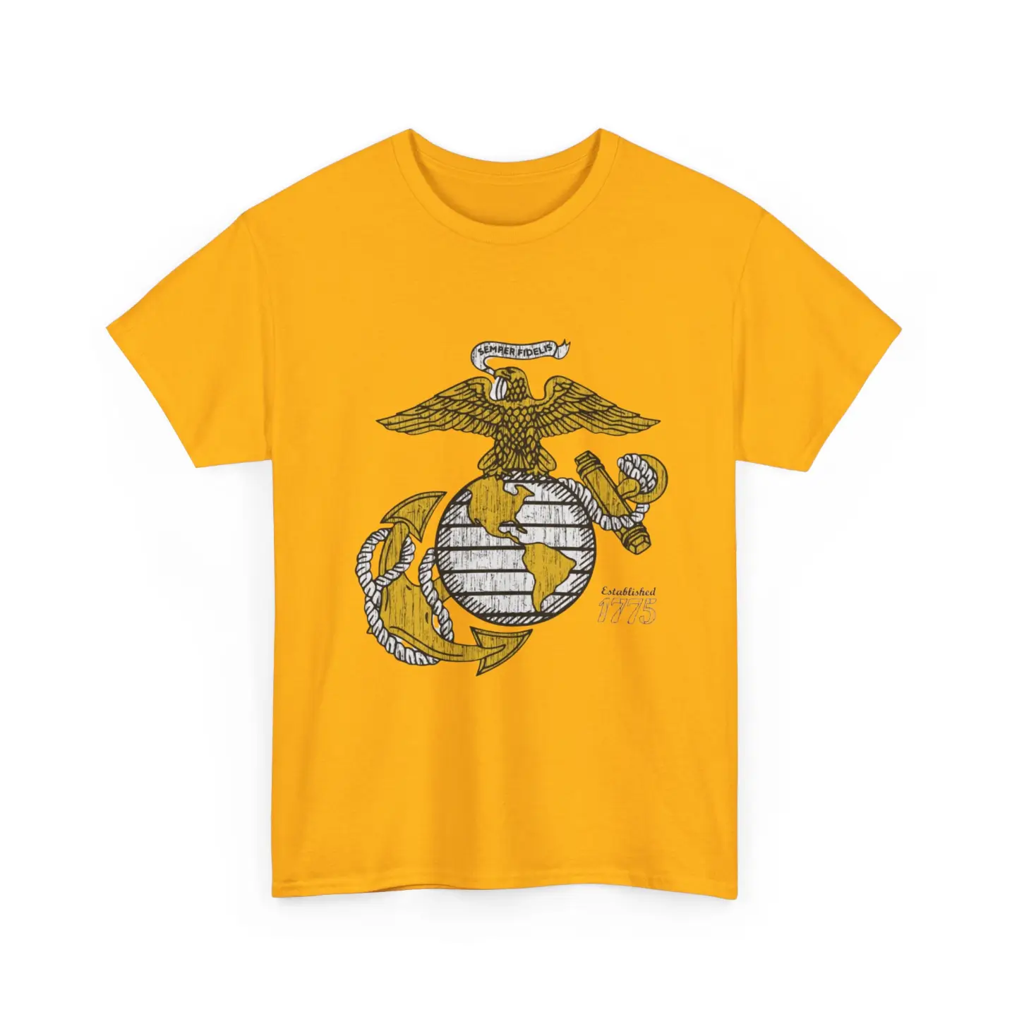 USMC Eagle Globe and Anchor Vintage Distressed Emblem T-Shirt