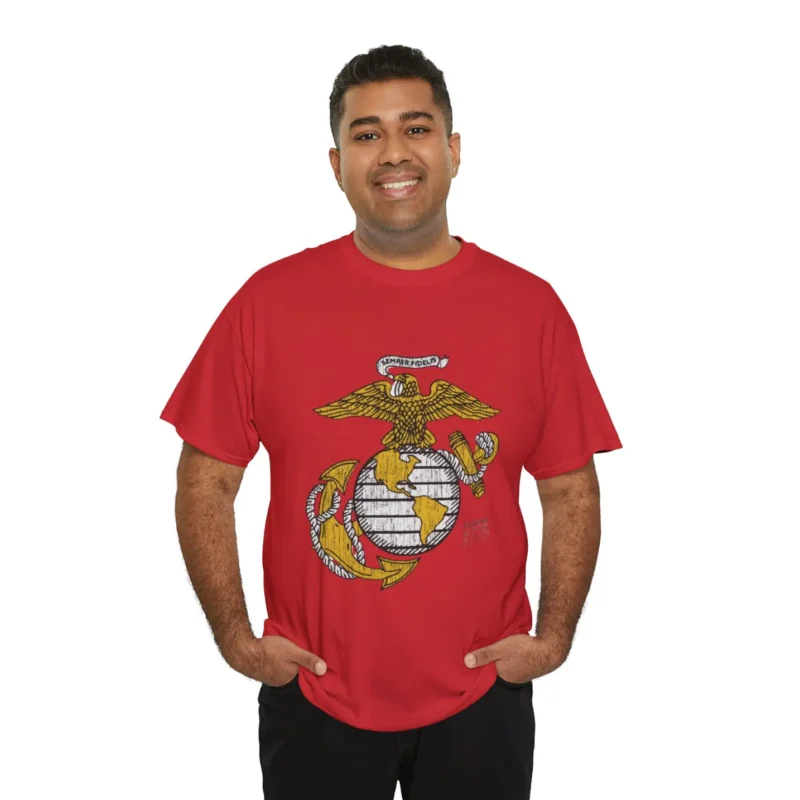 USMC Eagle Globe and Anchor Vintage Distressed Emblem T-Shirt