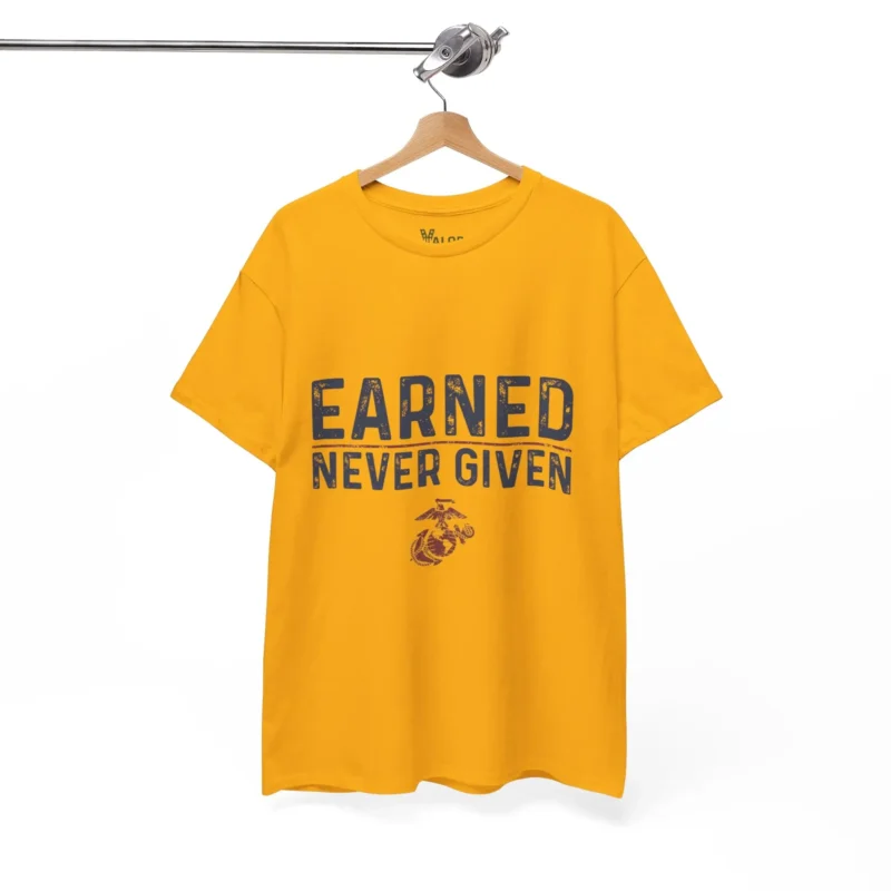 USMC “Earned Never Given” Marine Corps Motivational T-Shirt