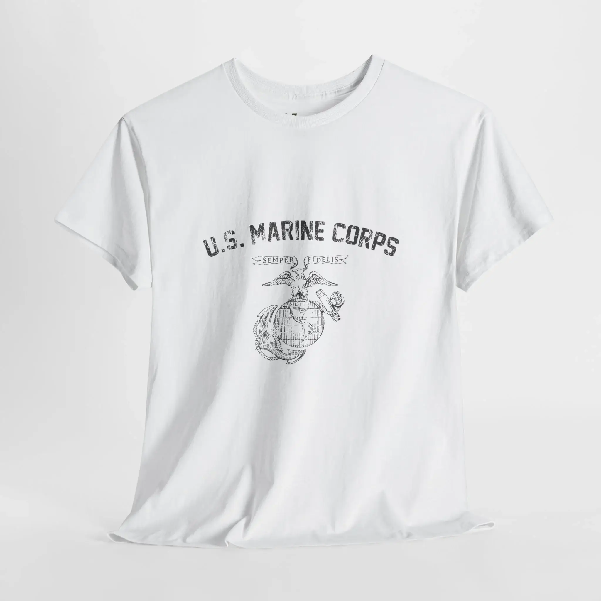 USMC Semper Fidelis Vintage Distressed Marine Corps T-Shirt
