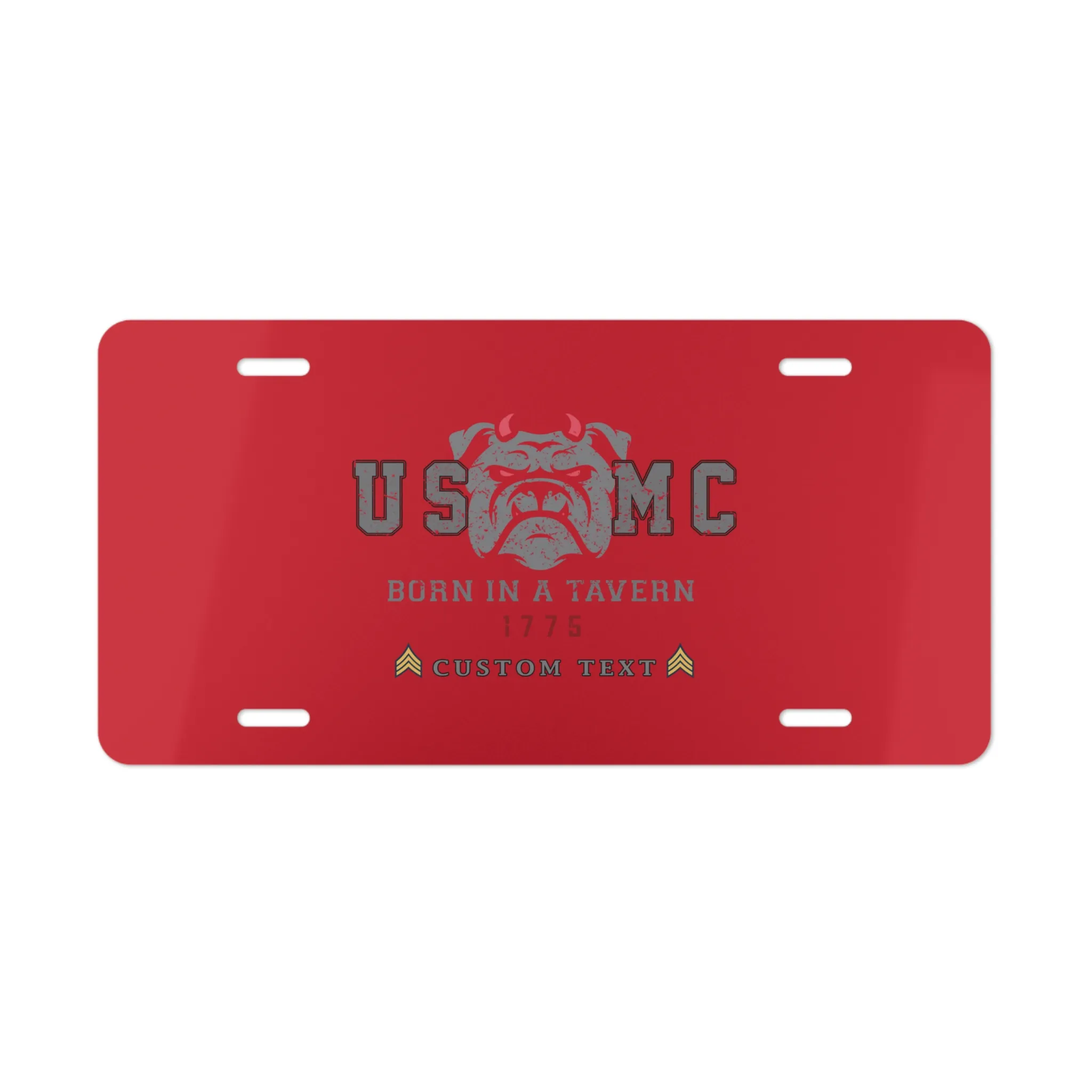 Custom USMC Born in a Tavern 1775 License Plate | Personalized Marine Corps Decor #000043
