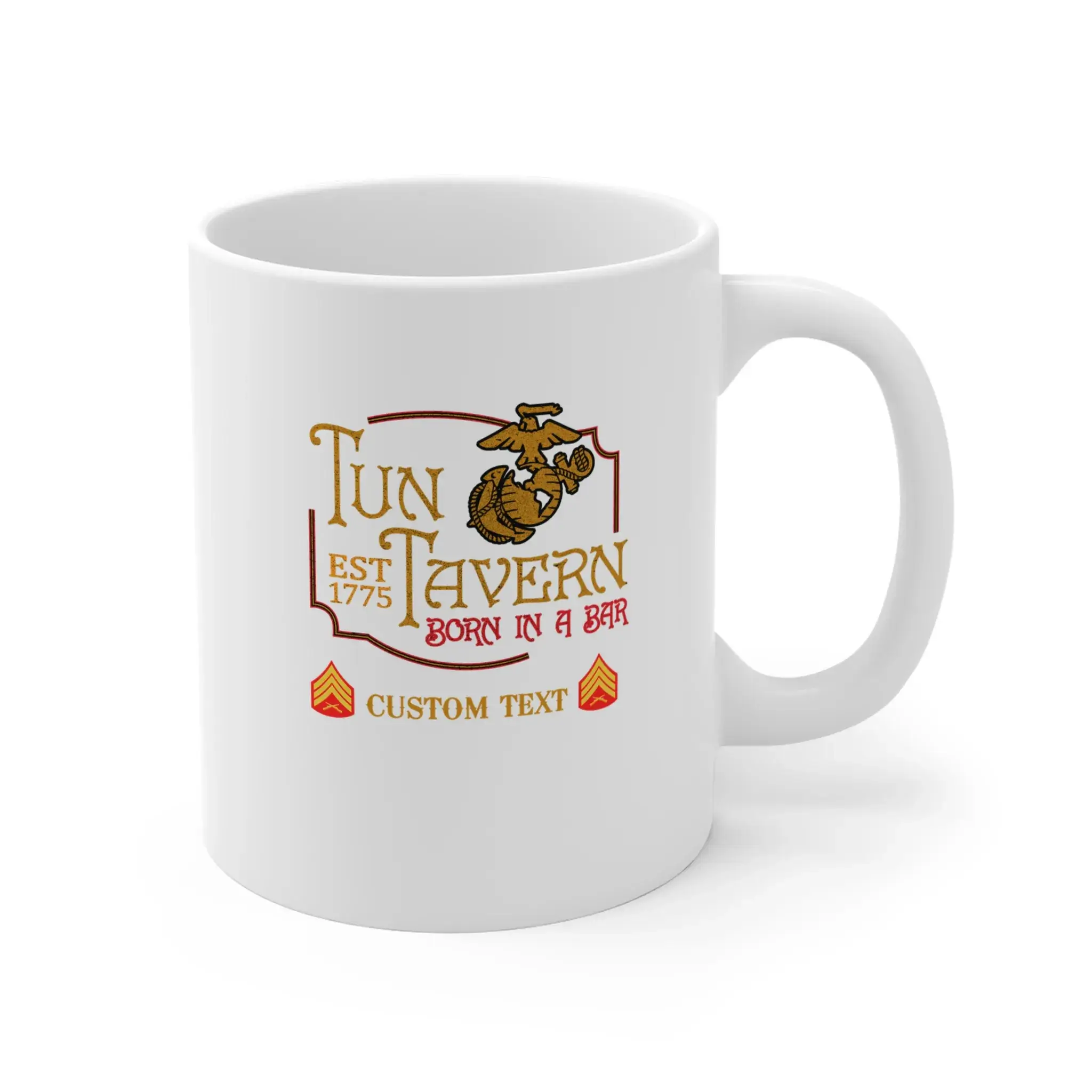 Custom USMC Tun Tavern Coffee Mug – Born in a Bar 1775 #000057