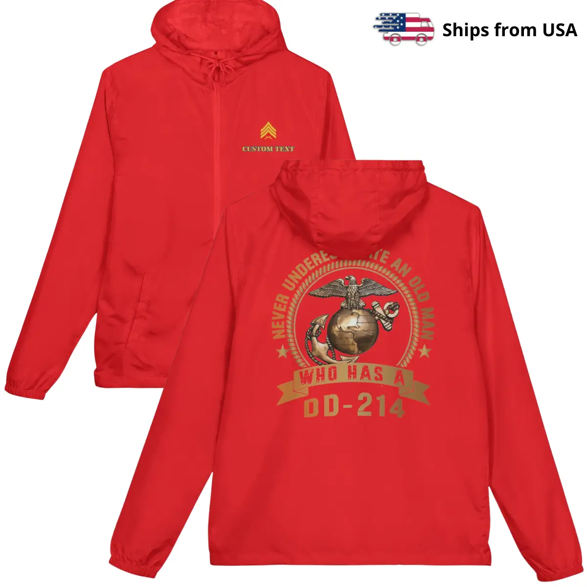 Customized DD-214 USMC Windbreaker Jacket #000036