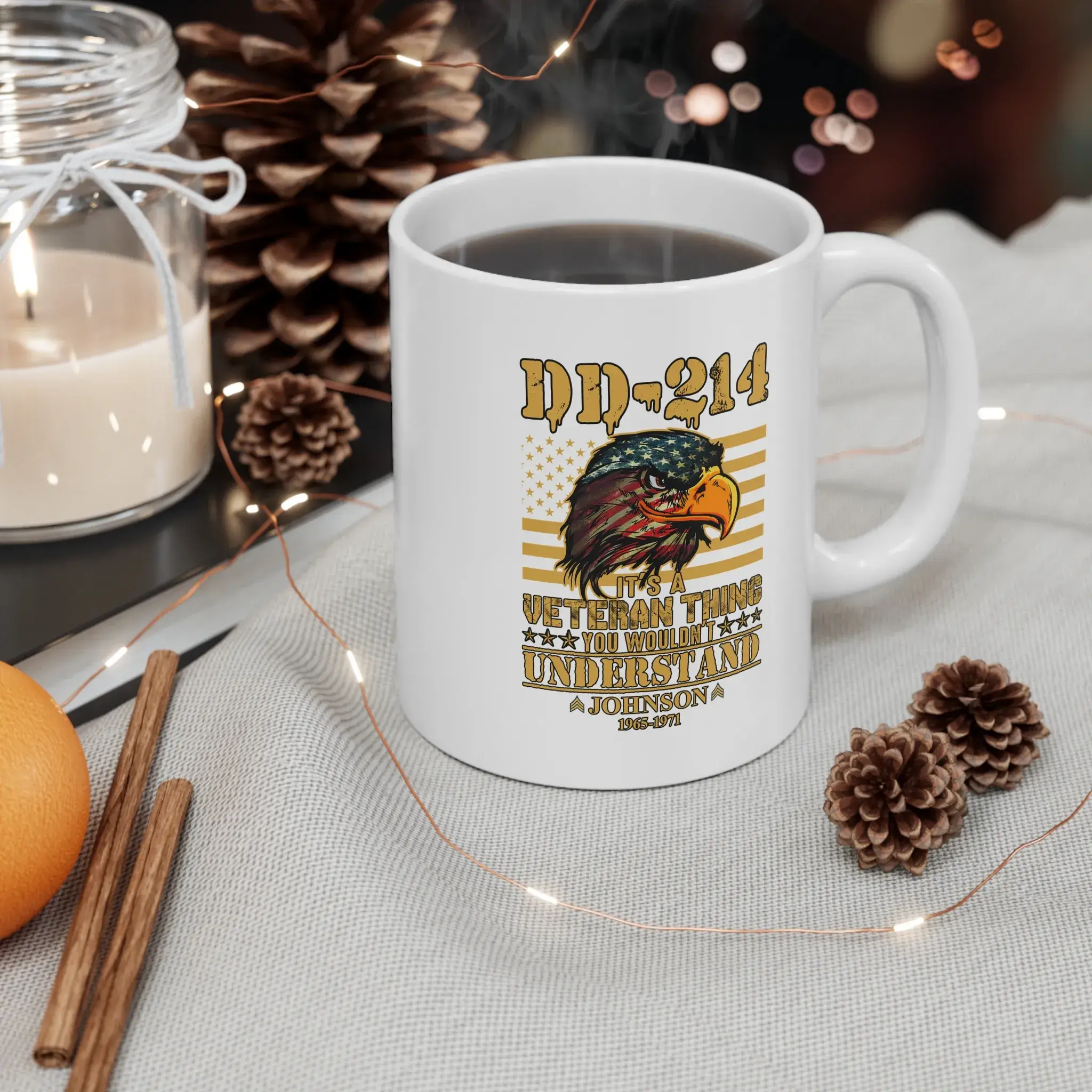 Customized DD-214 Veteran Coffee Mug – Personalized Name & Service Years #000098