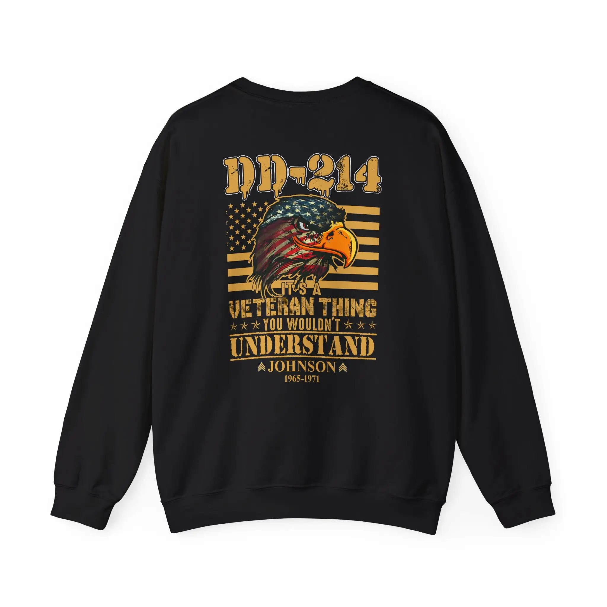 Customized DD-214 Veteran Sweatshirt – Eagle Edition – Personalized Name & Service Years #000098