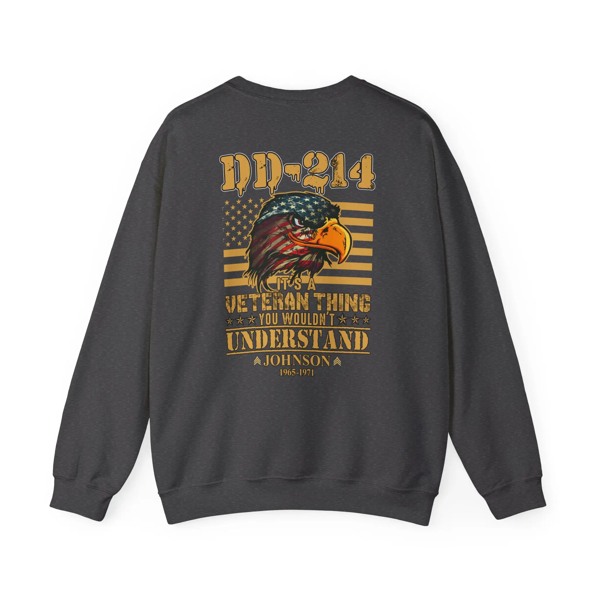 Customized DD-214 Veteran Sweatshirt – Eagle Edition – Personalized Name & Service Years #000098