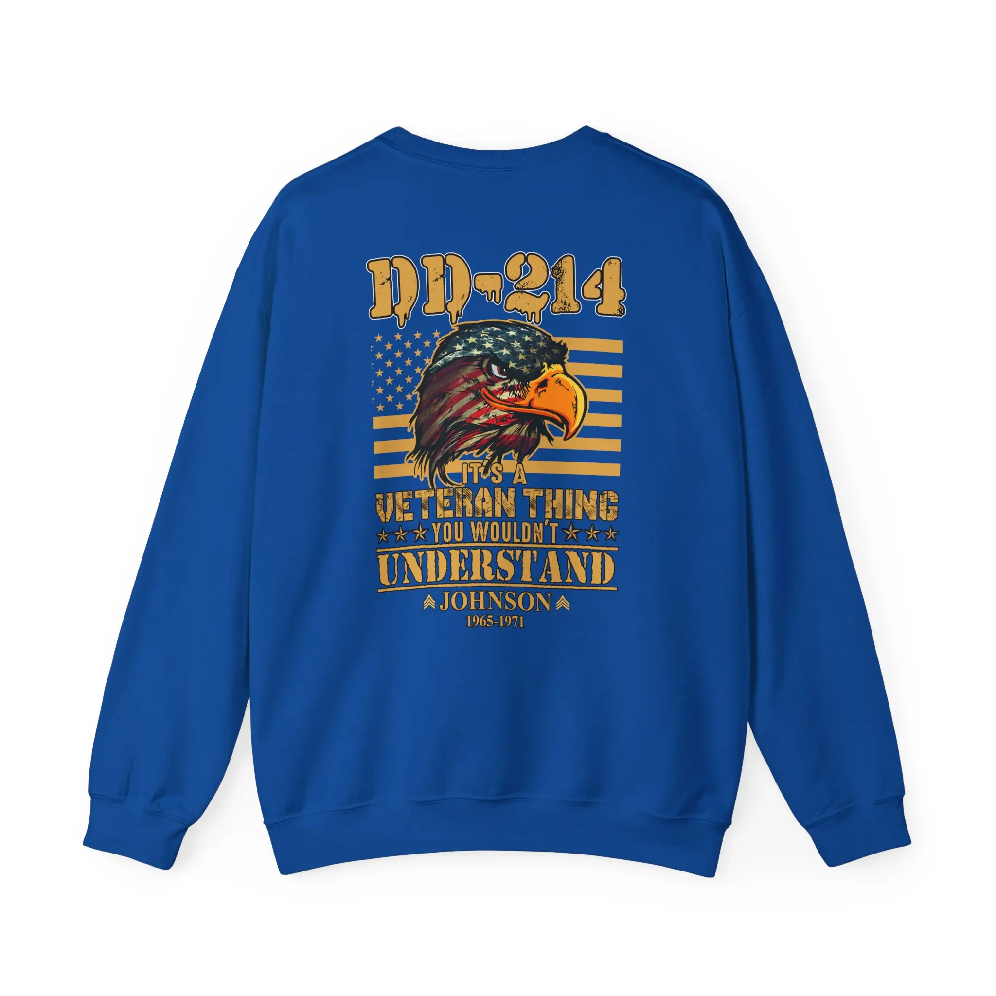 Customized DD-214 Veteran Sweatshirt – Eagle Edition – Personalized Name & Service Years #000098