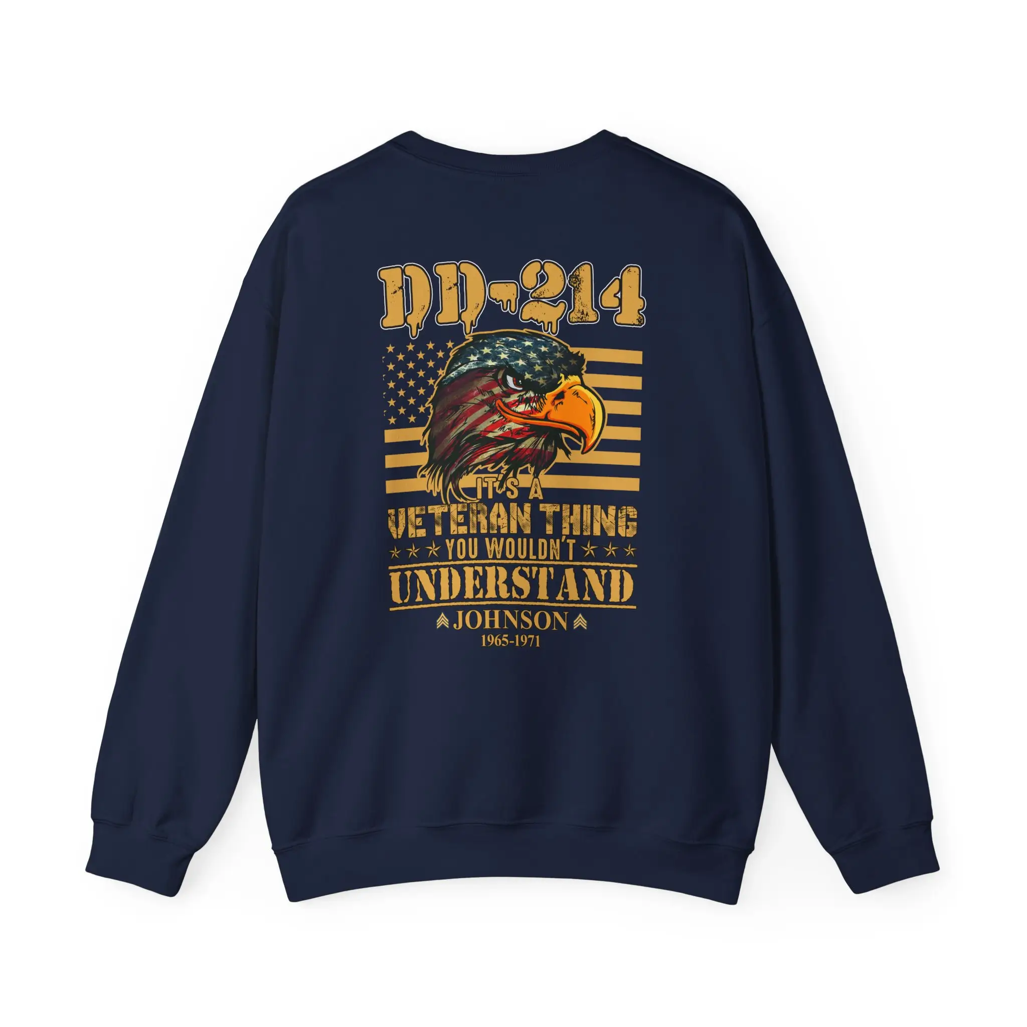 Customized DD-214 Veteran Sweatshirt – Eagle Edition – Personalized Name & Service Years #000098