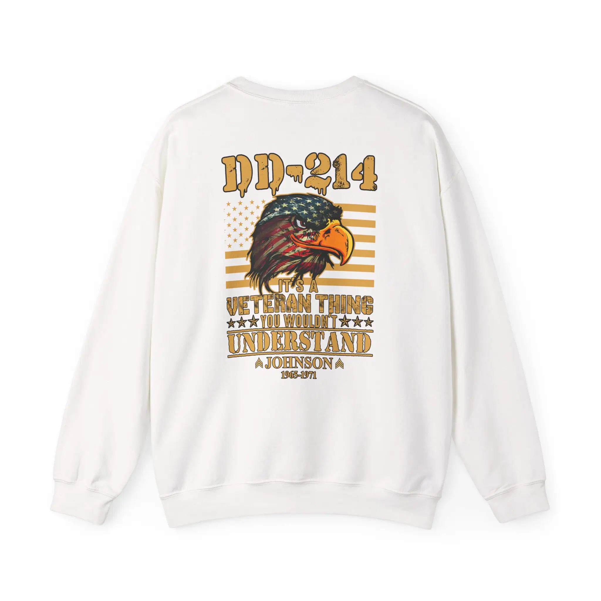 Customized DD-214 Veteran Sweatshirt – Eagle Edition – Personalized Name & Service Years #000098